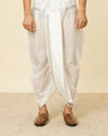 Soft Grey and Cream Zari Detailed Traditional South Indian Dhoti Set image number 4